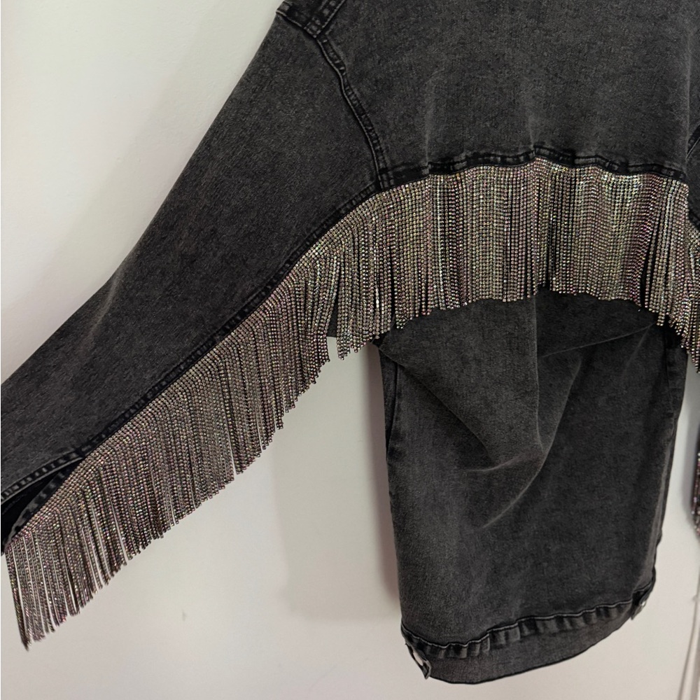 Wavey: rhinestone fringe jacket